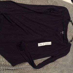 Dark purple V neck long sleeve